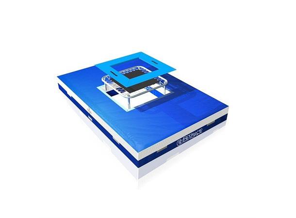 Nedsprangsmatte med trampoline 300x200x30 cm
