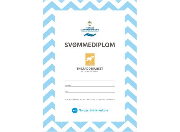 Skilpadde diplomer pakke a 20 stk Kun til klubber i Norges Svømmeskole 
