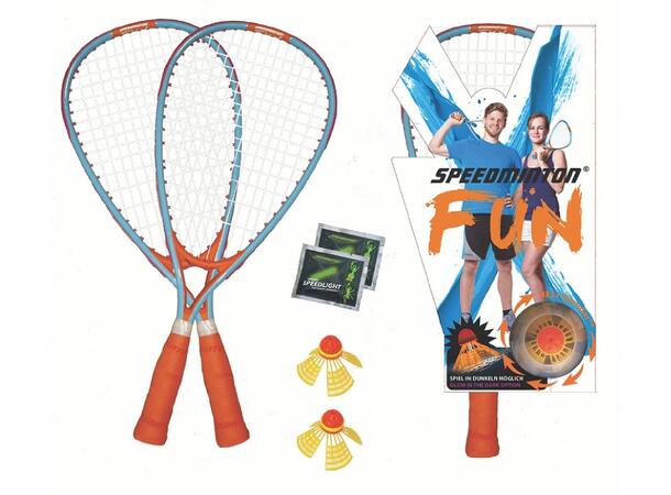 Speedminton Sett FUN 2 racketer, 2 baller, 2 lys 