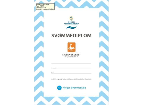 Sjøløve diplomer pakke a 20 stk Kun til klubber i Norges Svømmeskole 