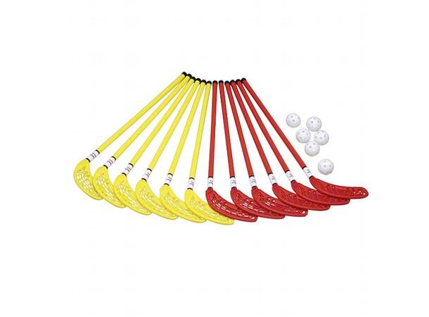 Innebandysett Kids 80 cm 12 innebandykøller | 6 baller 