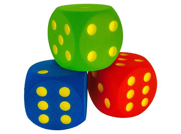 Terninger i skum (3 stk) 3 stk | 16 cm skumterning