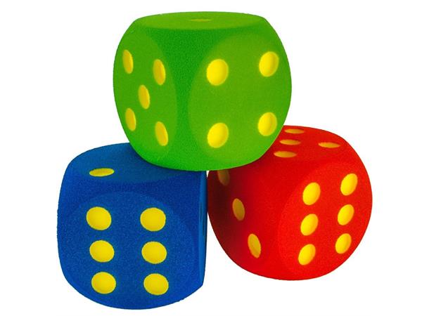 Terninger i skum (3 stk) 3 stk | 16 cm skumterning