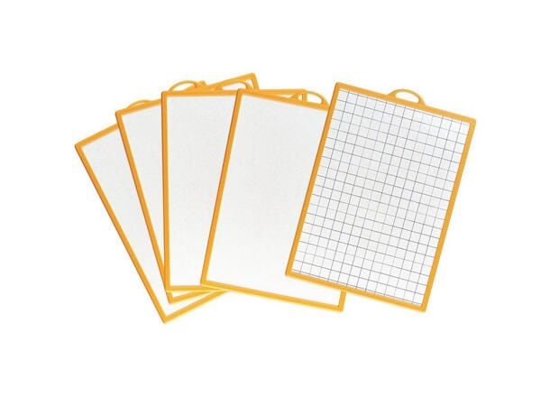 Whiteboard tavle med ruteside 5 stk | Tosidig - Blank/Ruter 