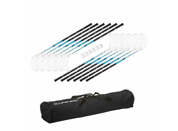 Innebandysett Unihoc Sniper 96cm IFF godkjent 12 innbandykøller 6 baller 