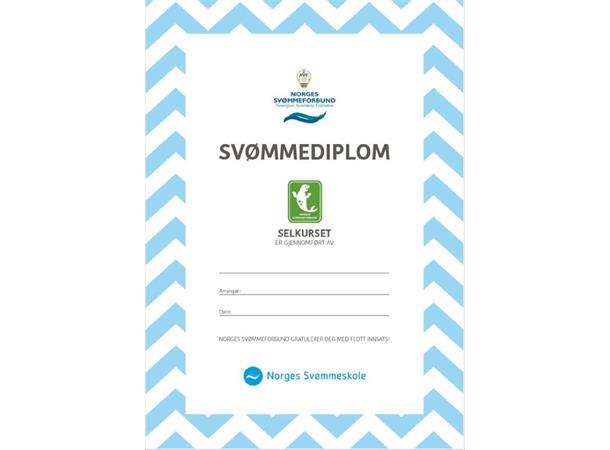 Selen pk á 20 med merker og diplomer Kun til klubber i Norges Svømmeskole 