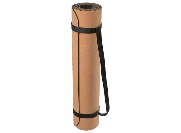 Yogamatte Kork med bærestropp 183 x 61 x 0,6 cm 