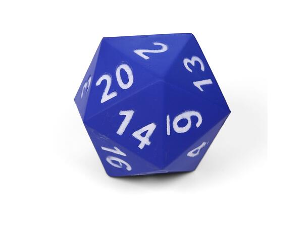 Terning 20-sidet med tall 1 stk | 15 cm skumterning m/trekk 