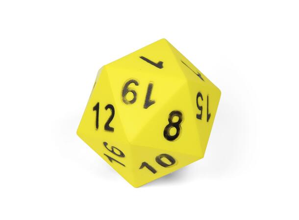 Terning 20-sidet med tall 1 stk | 15 cm skumterning m/trekk 