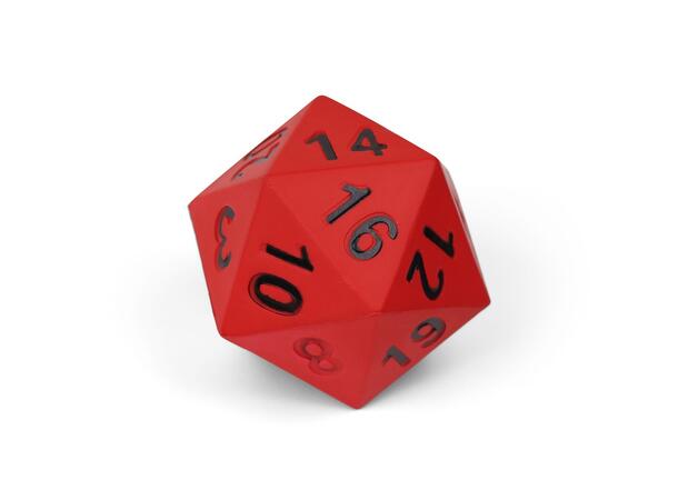 Terning 20-sidet med tall 1 stk | 15 cm skumterning m/trekk 