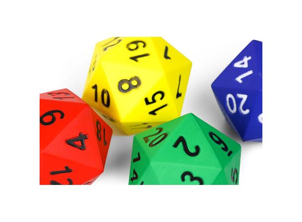 Terning 20-sidet med tall 1 stk | 15 cm skumterning m/trekk 
