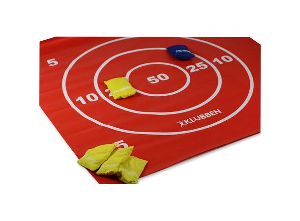 Poengmatte med 8 erteposer 100x100 cm Blink og 3 på rad på hver sin side 