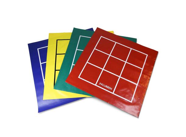 4 Poengmatter i 4 farger 100x100 cm Blink og 3 på rad på hver sin side 