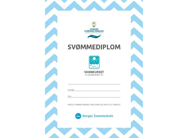 Vannmerket pk á 20 med merker og diplome Kun til klubber i Norges Svømmeskole 