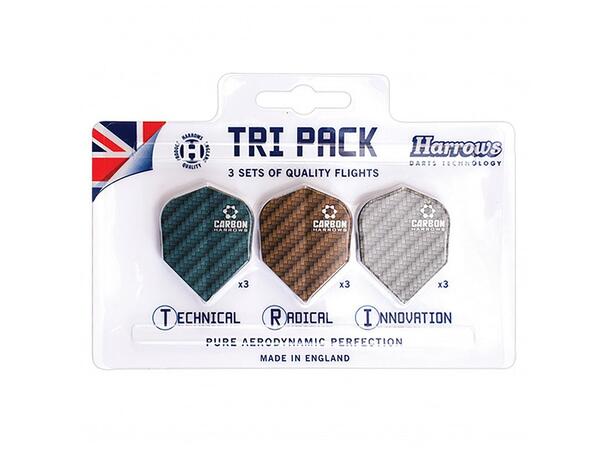 Harrows Dart Flights Carbon (9 stk) Farge assortert 