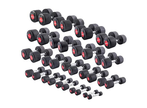 Manualsett Gummiert 1-30 kilo Totalt 36 manualer | Sett med dumbbells 