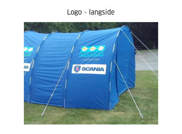 Tunneltelt tilbehør Logo på langsiden av telt 