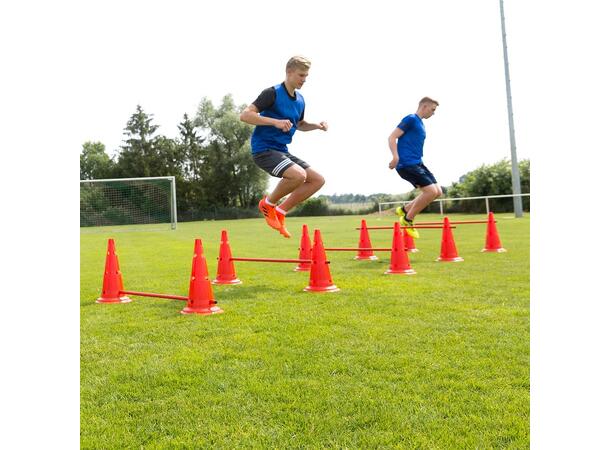 Hindersett til trening Rød 12 kjegler | 6 stenger | 50 cm 