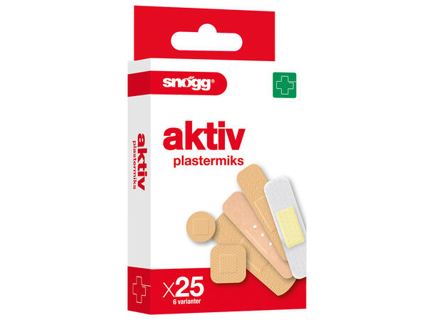 Plaster Snøgg AKTIV Plastermiks 25 stk pustende plaster 