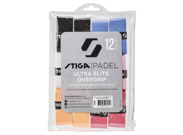 Stiga Padel Grip Tape Mix 12 pk For bedre grep på din padel rackert 
