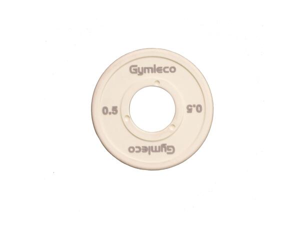 Vektskive Gymleco Fractional Plate 0,5 Hull: 50mm | Hvit | 0,5 kg 