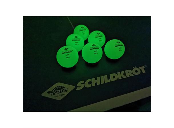Bordtennisballer Schildkröt Glow 6-pakk | Selvlysende
