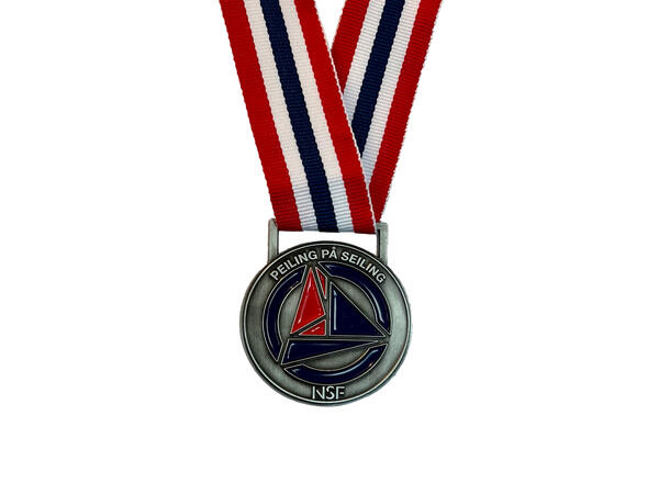Peiling på seiling medalje Sølv Grønn og blå 
