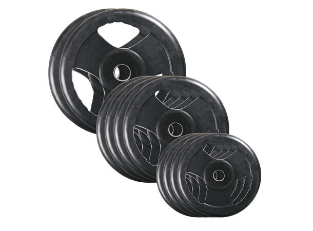 Vektpakke Gummiert 50 kg | 50mm 4x2,5 kg | 4x5 kg | 2x10 kg 