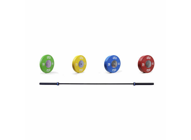 Vektsett ata Competition 140 kg+20kg Bar 2 av hver | 10-15-20-25 kg 