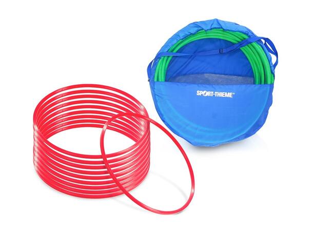 Gymnastikkringer Pvc 70 cm | Rød 70 cm | 10 stk med oppbevaringsbag 