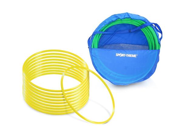 Gymnastikkringer Pvc 70 cm | Gul 70 cm | 10 stk med oppbevaringsbag 
