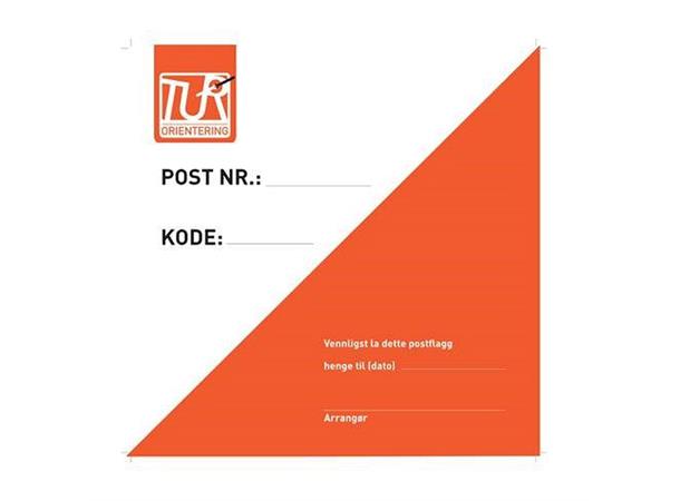 Turorientering, postflagg (10) 21 x 21 cm