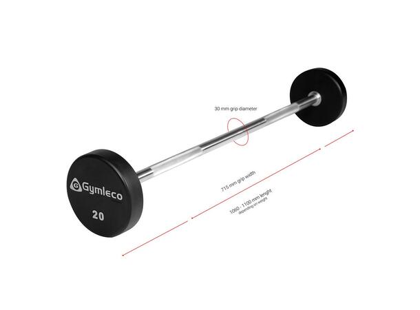 Gymleco vektstang med fast vekt 20 kg 
