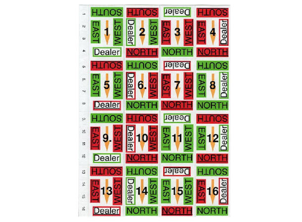 Klistremerker for Bridgesorter Prim kortdubleringsmaskin | ark 17-32 
