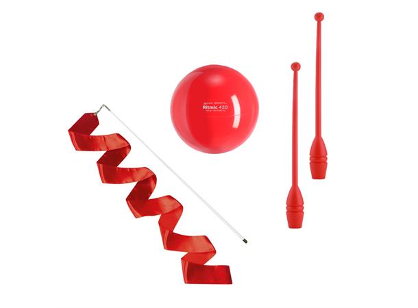 Rytmisk Gymnastikkpakke Rød Kølle | RG bånd | RG ball