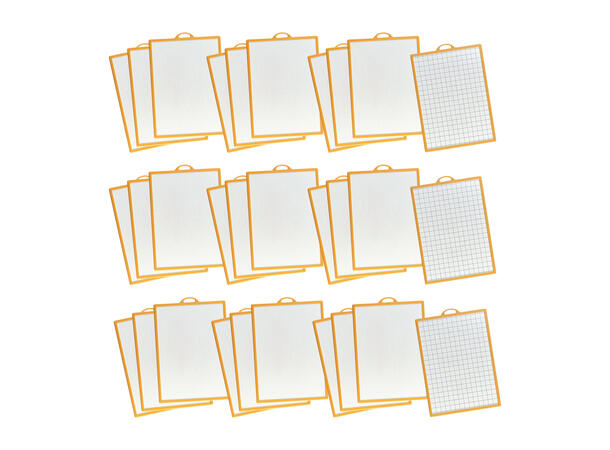 Whiteboard tavle med ruteside (30) 30 stk | Tosidig - Blank/Ruter 