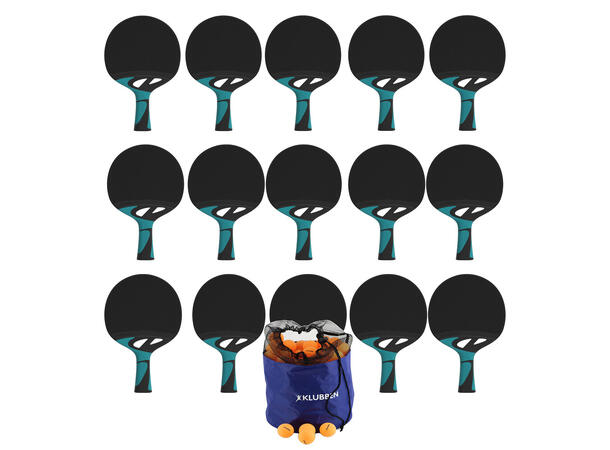 Bordtennissett Tacteo 30 15 uteracketer | 144 oransje baller 