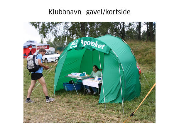 Tunneltelt tilbehør Klubbnavn på gavel 
