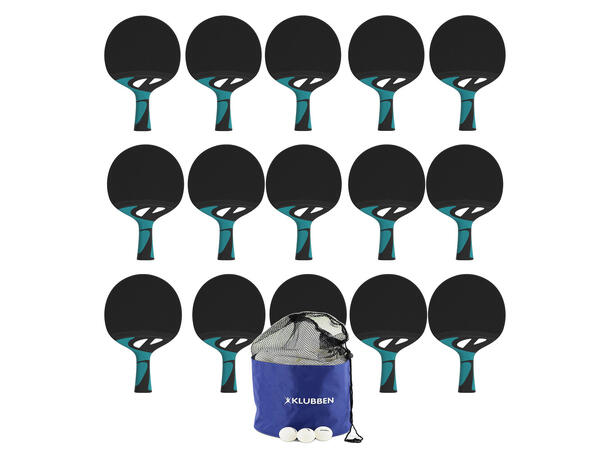 Bordtennissett Tacteo 30 15 uteracketer | 144 hvite baller 