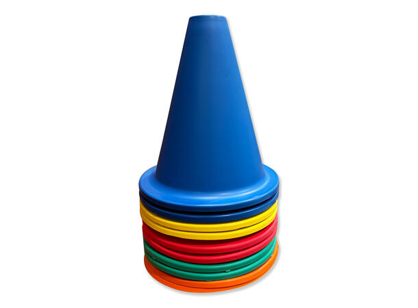 Markeringskjegler 10 stk. | 15 cm Myke kjegler | 2 av hver farge 