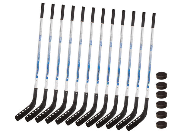 Ishockeykøller og pucker | Barn 12 ishockeykøller 110 cm | 6 pucker 