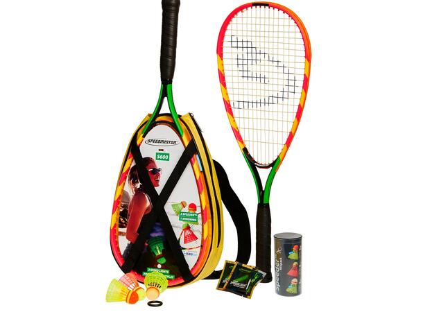 Speedminton Sett S600 2 racketer, 3 baller, 2 lys og bag 