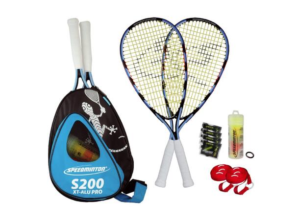 Speedminton Sett S700 2 racketer, 5 baller, banemarkering ++ 