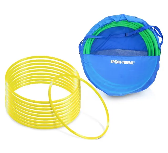 Gymnastikkringer Pvc 60 cm | Gul 60 cm | 10 stk med oppbevaringsbag 