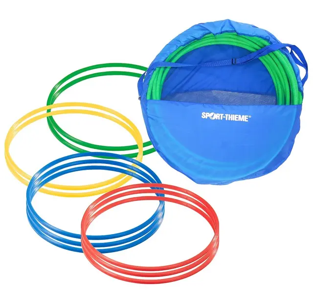 Gymnastikkringer Pvc 70 cm | Assortert 70 cm | 10 stk med oppbevaringsbag 