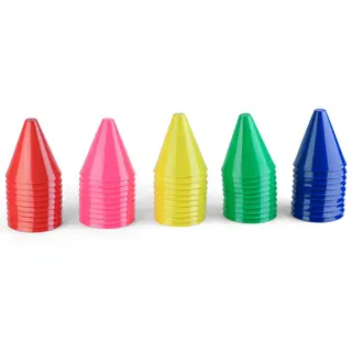 Markeringskjegler 50 stk | 7,5 cm Sett med 50 kjegler i assorterte farger
