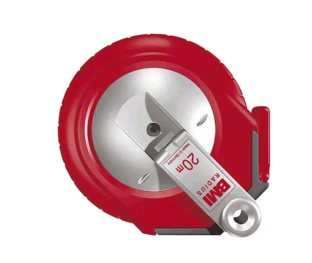 Målebånd 10, 20 eller 25 m BMI Radius målebånd i glassfiber 