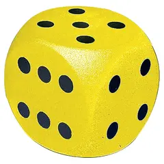 Terning Volley i skum med trekk 1 stk | gul | 30 x 30 cm