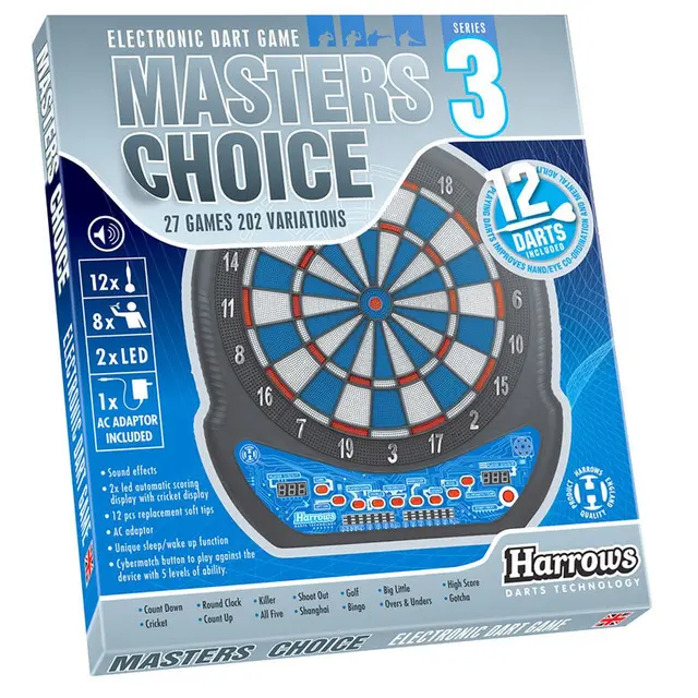 Dart Harrows Masters Choice 3 Elektronisk dartskive inkludert 6 piler 