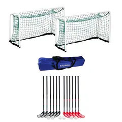 Innebandysett Rush 95 cm med m&#229;l 12 k&#248;ller | 6 balller | 2 m&#229;l | 1 bag